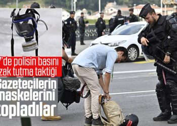 G7 Zirvesi’nde polis, gazetecilerin gaz maskelerini topladı