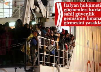 İtalya’da göçmen kurtaran sahil güvenlik gemisine yasak