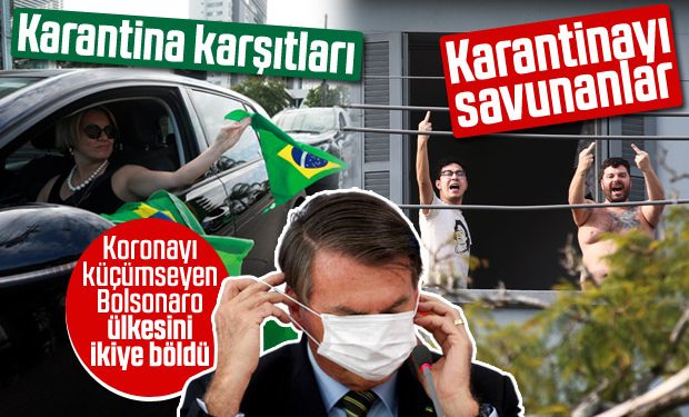 Brezilya’da karantinacı-karantina karşıtı protestoları