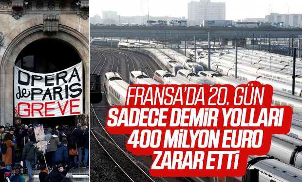Fransa’da demir yollarının grev zararı 400 milyon euro
