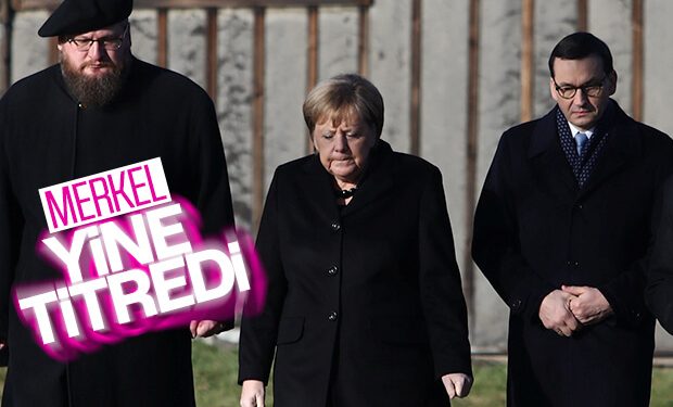 Nazi toplama kampı ziyaretinde Merkel yine titredi