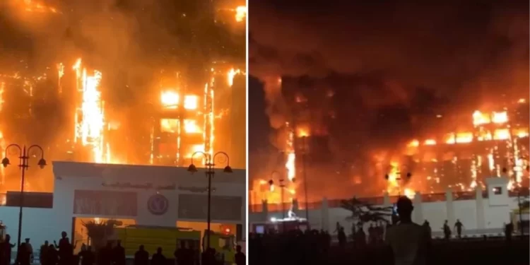 Mısır’da Emniyet Müdürlüğü’nde yangın! Alevlerin sardığı binanın bazı kısımları yıkıldı, yaralılar var